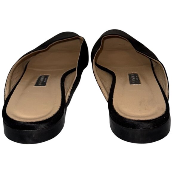 LAFAYETTE 148 Black Satin Slip On Mules 36.5 6.5 Hand Made in Italy Dress Shoes - Picture 6 of 8